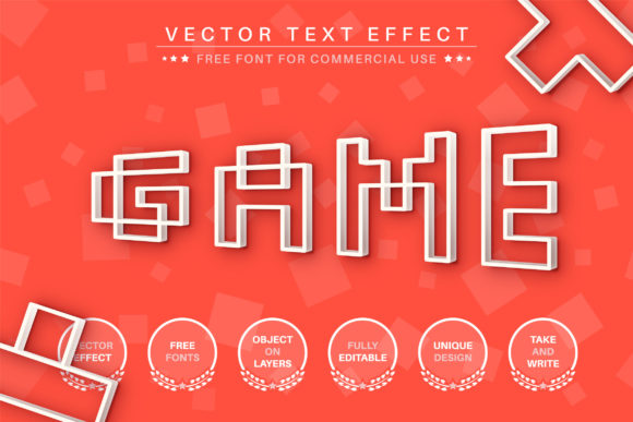 Game - Editable Text Effect, Font Style: Unlock Creative Play