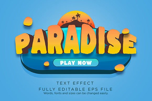 Paradise Game UI Button Text Effect Font: A Designer's Take